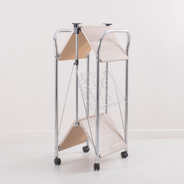 Foldable Wooden Service Trolley