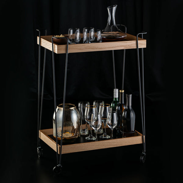 Classic Oakwood Serving Cart