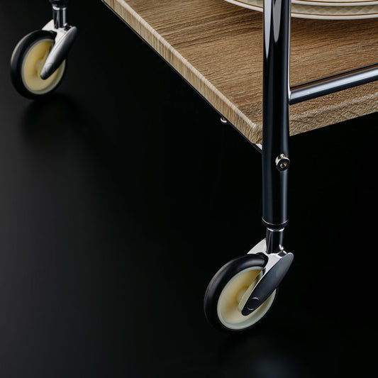 Elegant Ebony Serving Cart with Brass Accents