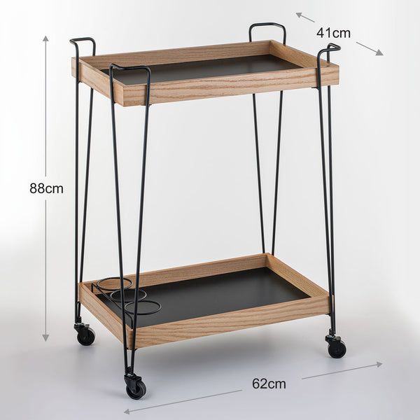 Classic Oakwood Serving Cart