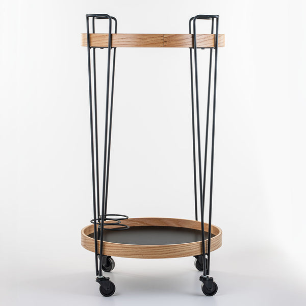 Circular Wooden Serving Cart