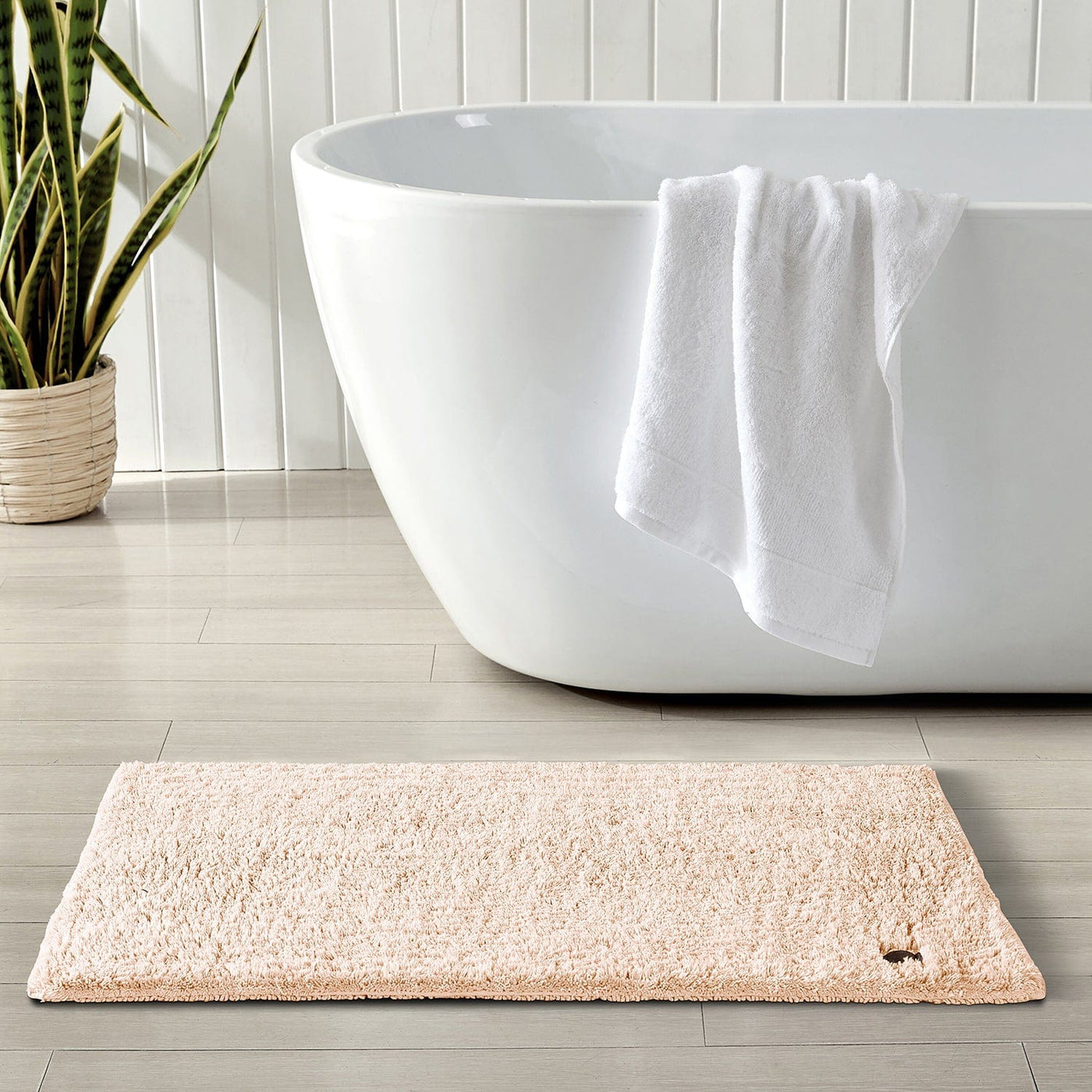 Mosobam 1000 GSM Hotel Luxury Bamboo Viscose-Cotton, XL Bath Mat 28X44,  White, Oversized Bath Rug White XL Bath Mat (1)